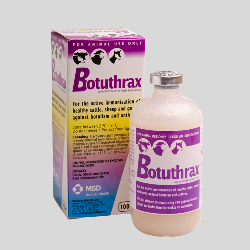 Botuthrax Vaccine 100ml – Dual Protection Against Botulism & Anthrax for Cattle, Sheep & Goats