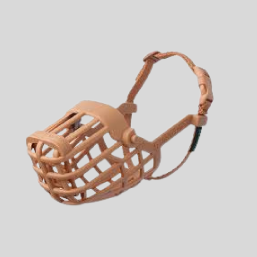 Dog Muzzle – Brown (Comfort-Fit, Adjustable & Humane Restraint for Dogs of All Breeds)