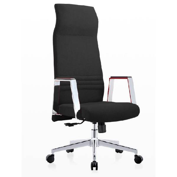 ZITA Highback Chair Black Chrome Base Executive Office Chair with Ergonomic Back Support High-Density Foam Seat D28kg/m³ Comfortable Seating for Manager Desk Meeting Room 132cm Height