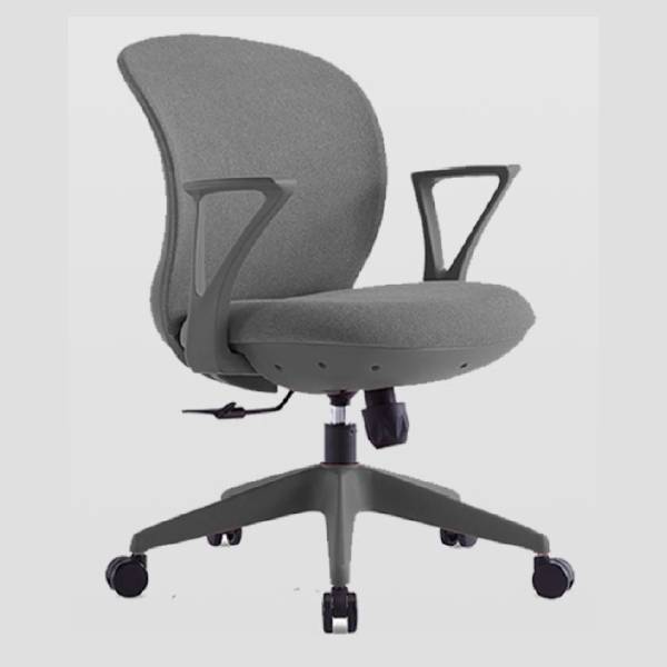 Kitea | CHARMY Office Chair Gray Fabric Upholstery with Metal Frame Ergonomic Desk Chair with High-Density Foam Seat D28kg/m³ for Home Office Study Room Comfortable Seating 83cm Height