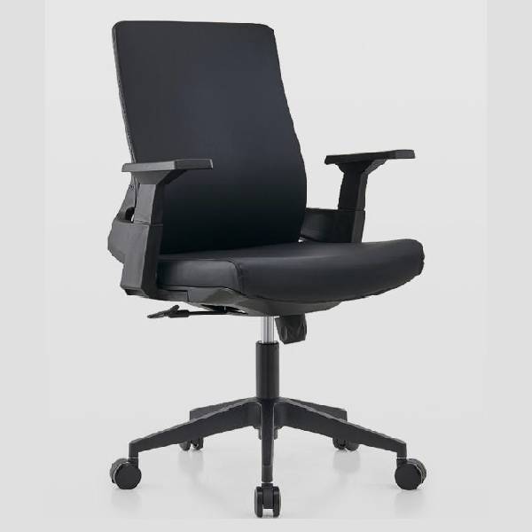 BARI Office Chair Black Polypropylene Frame Ergonomic Desk Chair with High-Density Foam Seat D28kg/m³ Comfortable Office Seating for Home or Workspace 106cm Height