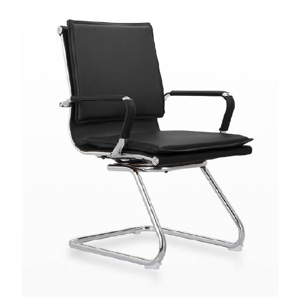 FUNCTION Midback Chair Black Polyurethane Frame Ergonomic Office Chair with High Resilience Foam Seat Comfortable Compact Design for Home Office, Study, or Workspaces 88cm Height