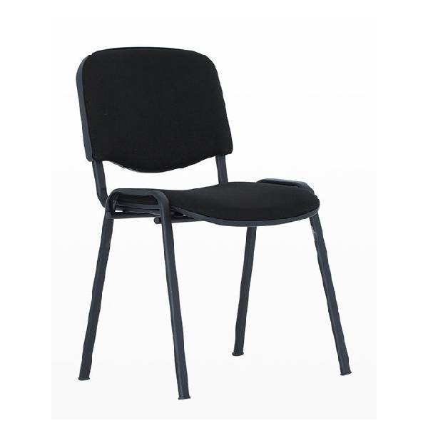 ISO Armchair Black Upholstered Lounge Chair with High Resilience Foam Cushion, Pixel Fabric Covering Compact Accent Chair for Living Room, Office, or Waiting Area 83.5cm Height