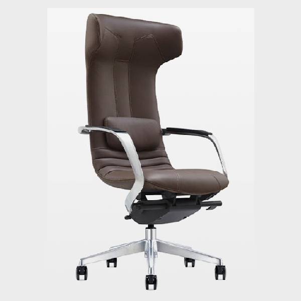 DOLPHIN Armchair PRESIDENT Brown Genuine Leather Executive Office Chair with High Resilience Foam Cushion Ergonomic High Back Armchair for Office or Boardroom 130cm Height in Accra