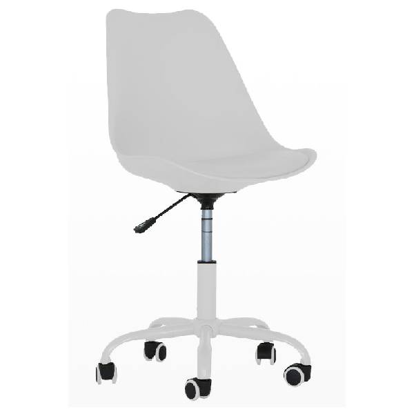 BLOKHUS Chair White Polyester Armchair with High Resilience Foam Minimalist Accent Chair for Living Room, Bedroom, or Office – 92cm Height