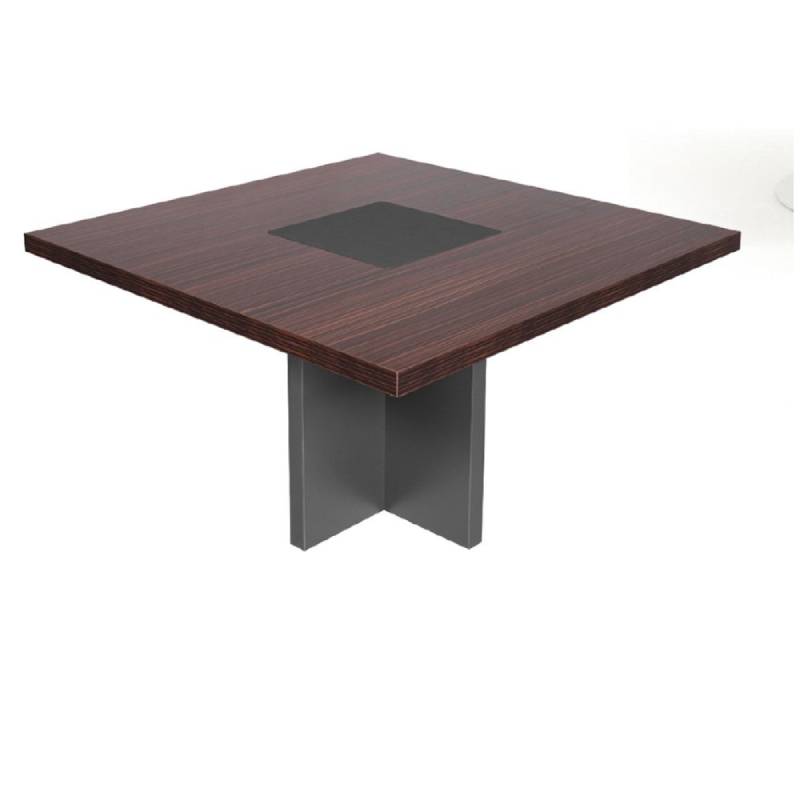 APEX Round Meeting Table 120cm Oak/Grey – Modern Conference Table with 75cm Height, Sturdy Particle Board Construction, Ideal for Office and Collaborative Spaces