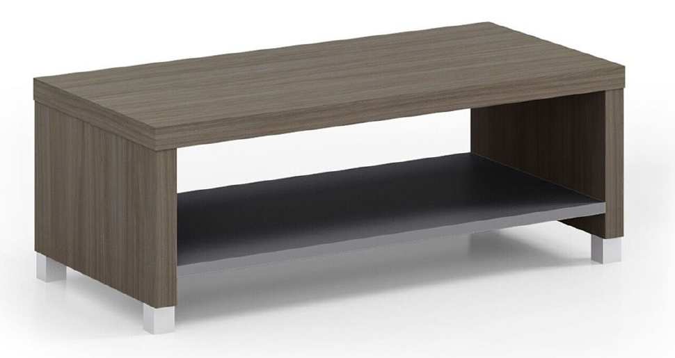 RESPECT Coffee Table 120cm Walnut/Grey – Square Modern Coffee Table with 45cm Height, Melamine Wood Finish, Fixed Design for Office Lounge or Living Room