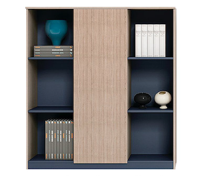 ELEGANCE FASHION Storage Unit 120cm Beige/Dark Grey – Tall 160cm Freestanding Cabinet with Fabric Finish, Metal Legs, and Particle Board Structure for Modern Office or Home Use
