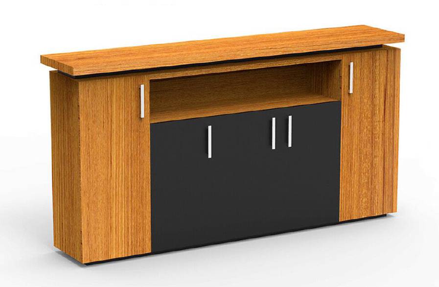 APEX Storage Unit 233cm Brown – Modern Low-Profile Storage Cabinet with 115cm Height, Durable MFC Melamine Panels, Ideal for Office, Meeting Room, or Home