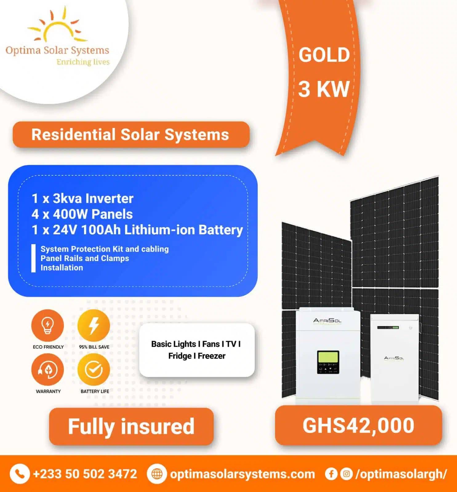 3kW Solar System with Lithium-ion Battery | Affordable, Efficient & Eco-Friendly Off-Grid Power Solution
