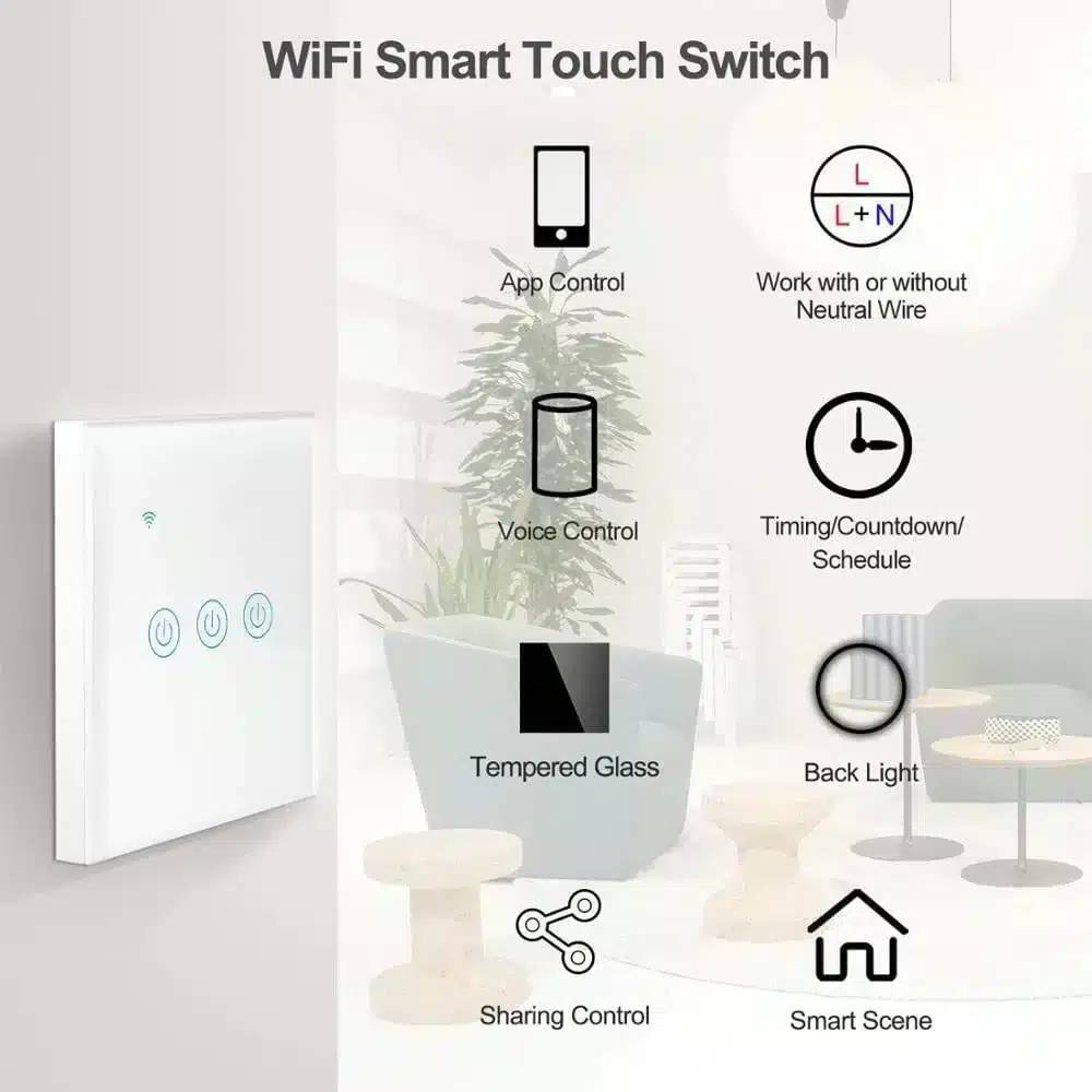 Smart Wi-Fi 3-Gang Light Switch – Triple Control for Ultimate Smart Lighting