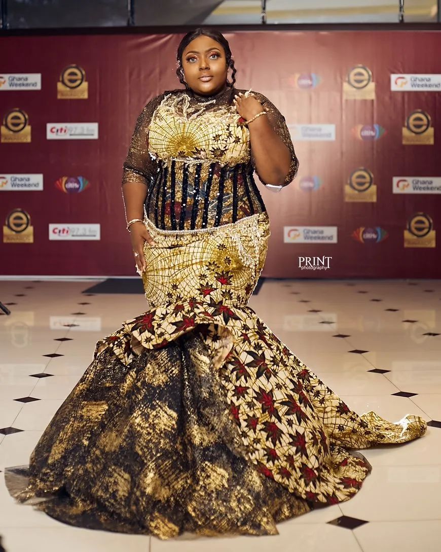 Ghanaian Heritage Elegance: Custom Print Gown by Amoasi Official