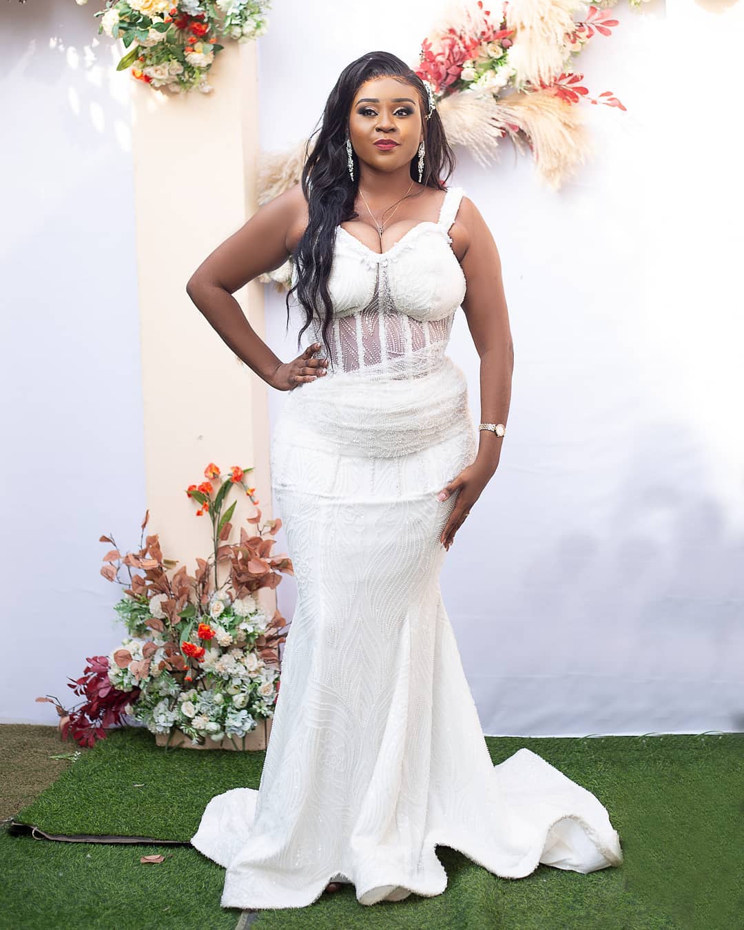 Fairytale White Wedding Elegance: Custom Bridal Gown by Amoasi Officia