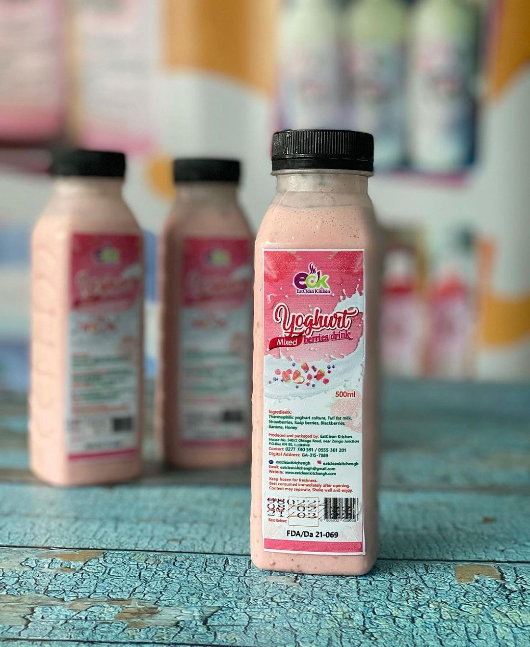 Eat Clean Kitchen's Berry & Chia Yogurt Drinks