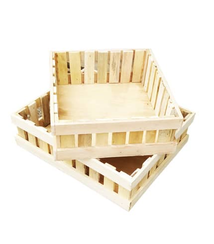 Wooden Hamper Box 23x18x5 - Rustic Storage Crate, Multi-Use Wood Box