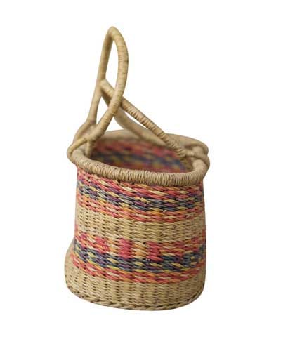 Classic Brown Hand-Woven Basket - Natural Straw Tote, Multi-Use Utility Basket