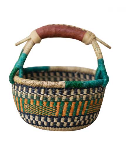 Forest Green Hand-Woven Basket - Deep Green Tote, Durable Straw Utility Basket