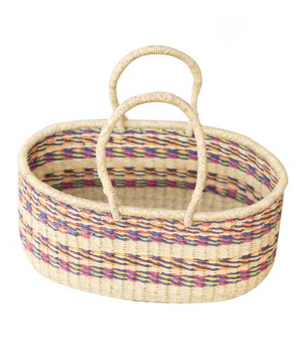 Violet & Brown Hand Woven Basket - Earthy Elegance, Sophisticated Straw Tote