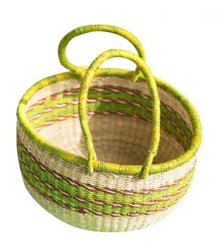 Lemon-Green Eco-Friendly Woven Basket