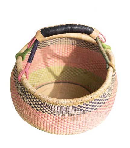 Blush Pink Hand-Woven Storage Basket