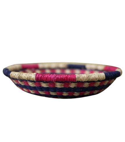 Pink Rattan Storage Basket with Lid