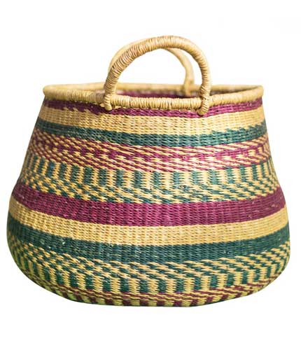 Purple and Green Patterned Basket