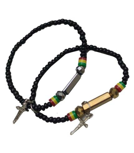 Black African Beaded Bracelet - Unisex Royal Design, Traditional Craftsmanship
