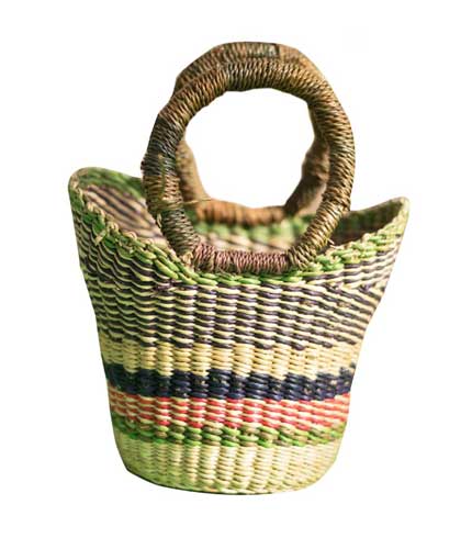 Multicoloured Hand Woven Straw Mini Bag - Compact Eco Tote, Versatile Carryall