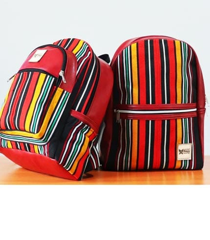 Multicoloured Smock Print Backpack - African Design Laptop Bag, Secure & Durable
