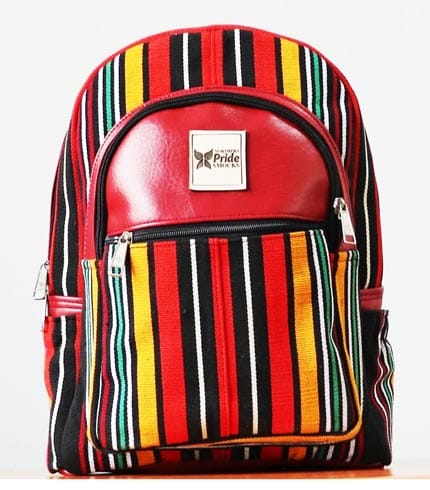 Multicoloured Smock Print Backpack with Front Compartment - Enhanced Storage