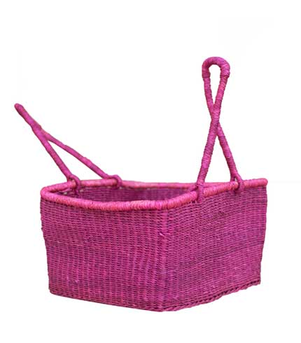 Violet Geometric Pattern Storage Basket