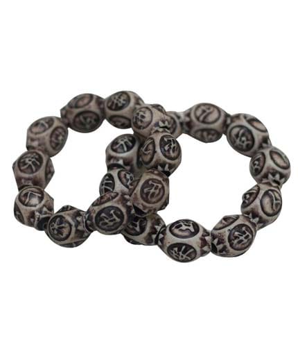 Grey African Beaded Bracelet - Unisex Modern Neutral, Royal Design