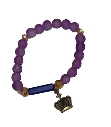 Purple African Beaded Bracelet - Unisex Regal Hue, Traditional Craftsmanship
