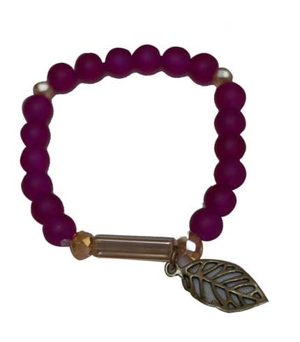 Violet African Beaded Bracelet - Unisex Rich Purple, Royal Design