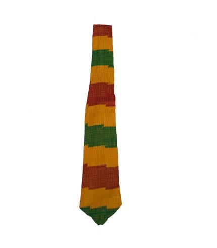Red, Yellow & Green Kente Necktie - Patriotic Color Tie, Bold Statement