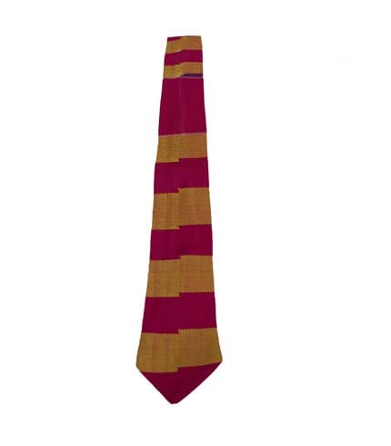 Violet & Brown Kente Necktie - Earthy Tone Tie, Sophisticated Look