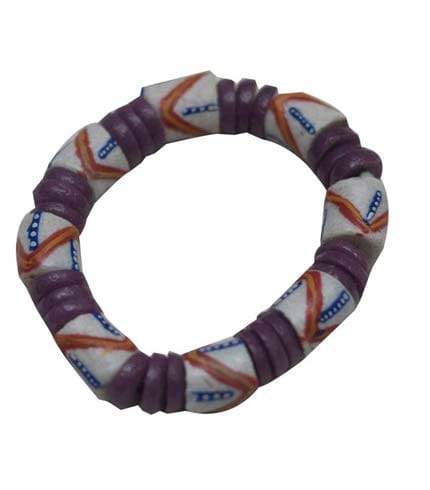 White Design African Beaded Bracelet - Unisex Patterned Royal Bracelet