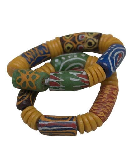 Yellow African Beaded Bracelet - Unisex Sunny Accent, Traditional Craftsmanship