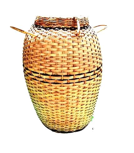 Round Woven Rattan Laundry Hamper
