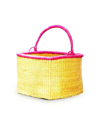 Yellow Rectangular Shopping Basket