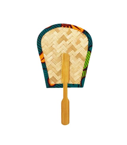 Papa Bamboo Hand Fan - Green Design, Handheld Cooling Accessory