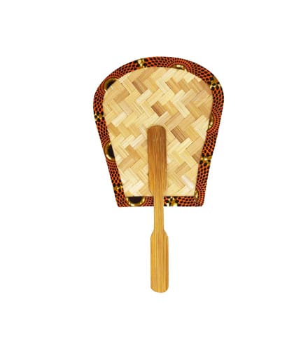 Papa Bamboo Hand Fan - Orange Design, Decorative & Functional Fan