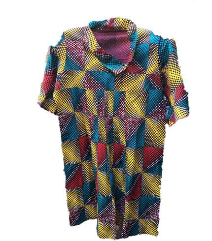 Multicoloured African Print Dress - Vibrant Ghanaian Fashion, Comfortable Gown