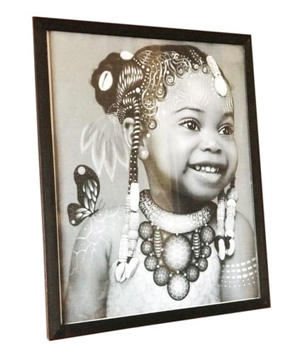 African Girl Child Artwork - Beautiful Sketch Portrait for Wall Decor