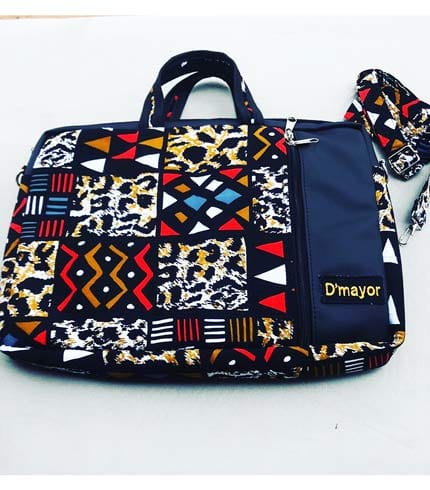 Multicolored African Print Laptop Bag - Vibrant Multifunctional Bag, Unisex Design