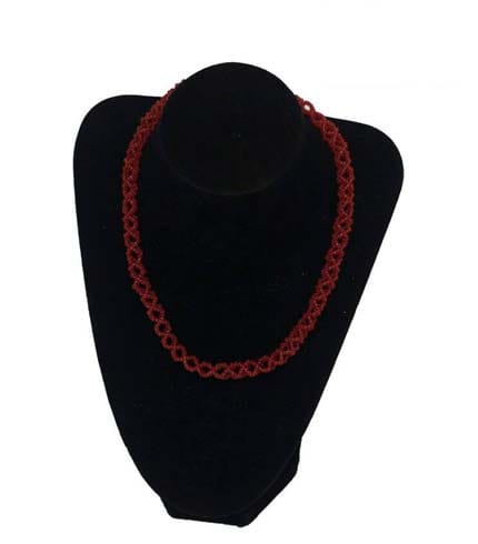 Red Beaded Necklace - Bold Cultural Statement Piece
