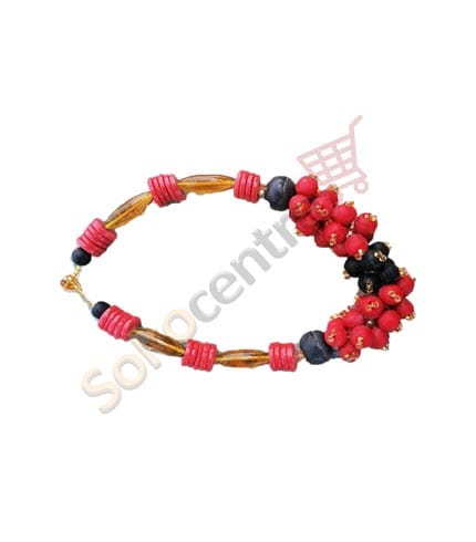 Classic Red Beaded Necklace - Traditional Ghanaian Craftsmanship