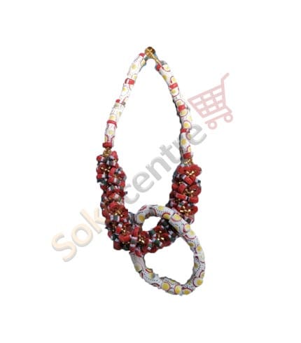 Red Beaded Jewelry Set - Necklace & Bracelet Combo