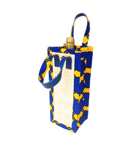 Blue Bamboo Wine Holder - Decorative Bottle Stand for Home Bar