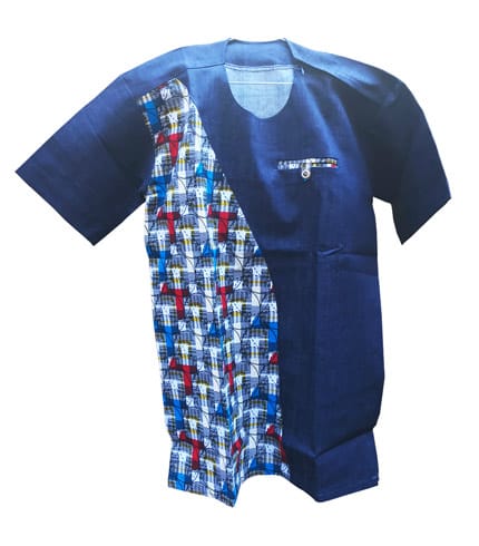 Blue Traditional African Shirt - Cultural Heritage Design